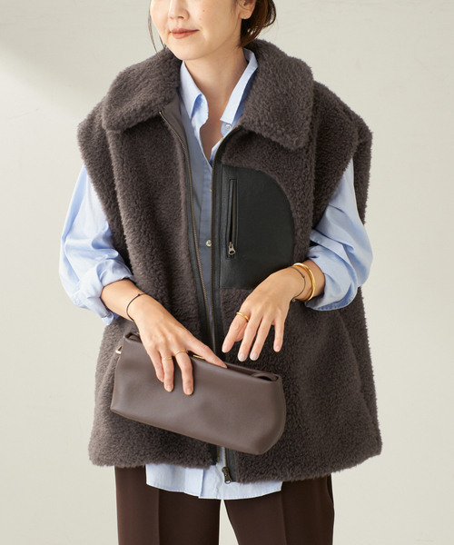 プラージュPlage / Fur ベスト ブラック プラージュ Plage Fur ベスト （ブラック） - ファッション通販