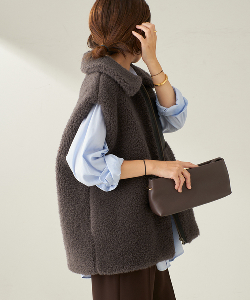 plage（プラージュ）の「lesTendre boa ベスト（その他アウター・レディース・チャコールグレー・36/38）」の3枚目の写真