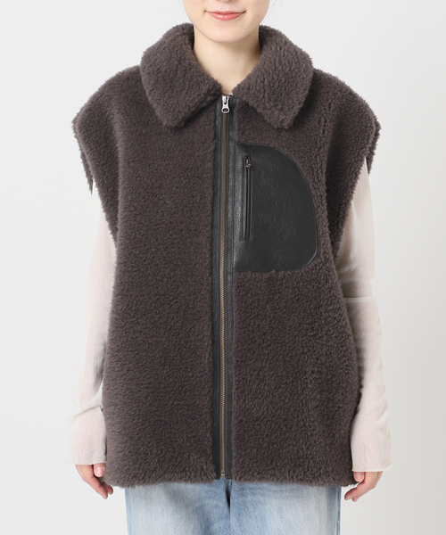 plage（プラージュ）の「lesTendre boa ベスト（その他アウター・レディース・チャコールグレー・36/38）」の6枚目の写真