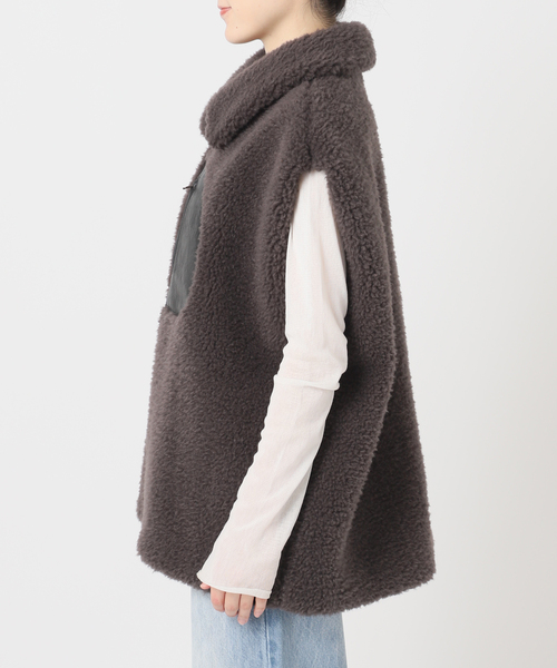 plage（プラージュ）の「lesTendre boa ベスト（その他アウター・レディース・チャコールグレー・36/38）」の7枚目の写真