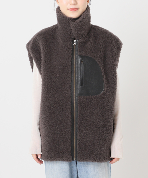 プラージュPlage / Fur ベスト ブラック プラージュ Plage Fur ベスト （ブラック） - ファッション通販