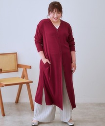SMILE LAND | ＜大きいサイズ＞ワンピースにもなる前後２WAYロング丈カーディガン(カーディガン/ボレロ)