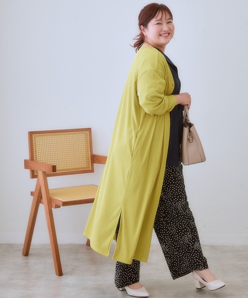 SMILE LAND（スマイルランド）の「＜大きいサイズ＞ワンピースにもなる前後２WAYロング丈カーディガン（カーディガン/ボレロ・レディース・ブラウン系/レッド/イエロー系/ブラック・4L/3L/L/5L/LL）」の12枚目の写真