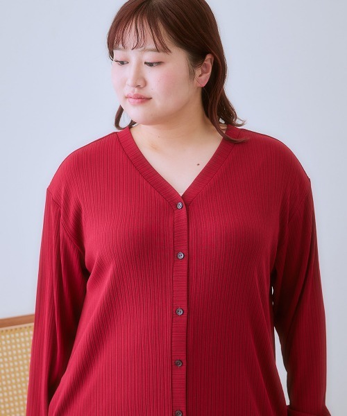 SMILE LAND（スマイルランド）の「＜大きいサイズ＞ワンピースにもなる前後２WAYロング丈カーディガン（カーディガン/ボレロ・レディース・ブラウン系/レッド/イエロー系/ブラック・4L/3L/L/5L/LL）」の22枚目の写真