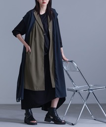 配色シアードッキングジレ