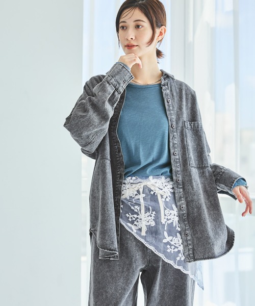 LAKOLE（ラコレ）の「トライアングルレーススカーフ / 596149（バンダナ/スカーフ・レディース・ホワイト/ブラック・FREE）」の2枚目の写真