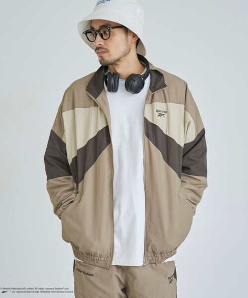 coen（コーエン）の「Reebok（リーボック）別注ナイロントラックジャケット（ナイロンジャケット・メンズ・オフホワイト/ブラック/ベージュ・M/L/XL）」の3枚目の写真