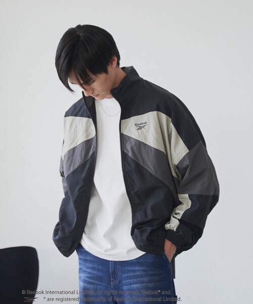 coen（コーエン）の「Reebok（リーボック）別注ナイロントラックジャケット（ナイロンジャケット・メンズ・オフホワイト/ブラック/ベージュ・M/L/XL）」の5枚目の写真