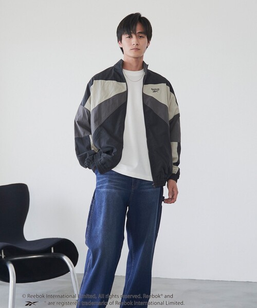 coen（コーエン）の「Reebok（リーボック）別注ナイロントラックジャケット（ナイロンジャケット・メンズ・オフホワイト/ブラック/ベージュ・M/L/XL）」の9枚目の写真