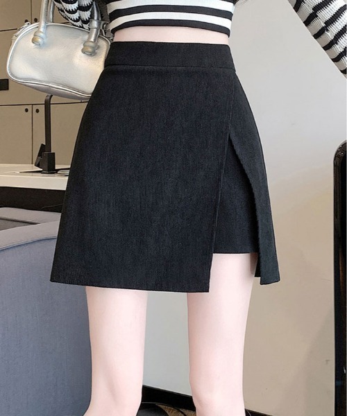 kirakiraShop(キラキラショップ)の「コーデュロイ ラップ スカート(スカート・レディース・ホワイト/モカ/ブラック・S/M/L)」の2枚目の写真