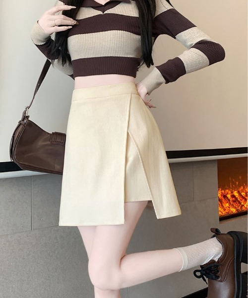 kirakiraShop(キラキラショップ)の「コーデュロイ ラップ スカート(スカート・レディース・ホワイト/モカ/ブラック・S/M/L)」の10枚目の写真