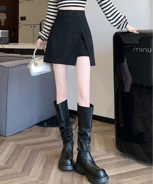 kirakiraShop(キラキラショップ)の「コーデュロイ ラップ スカート(スカート・レディース・ホワイト/モカ/ブラック・S/M/L)」の5枚目の写真