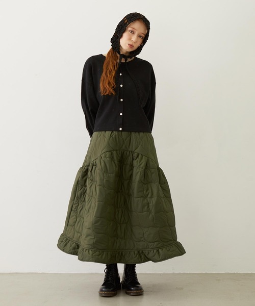 MILKFED.（ミルクフェド）の「FLOWER KNIT BONNET（ニットキャップ/ビーニー・レディース・アッシュ/ブラック/ベージュ・ONE SIZE）」の9枚目の写真