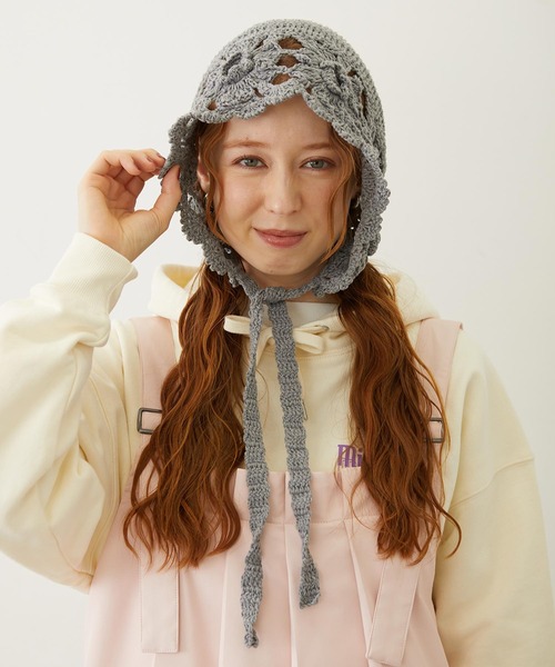 MILKFED.（ミルクフェド）の「FLOWER KNIT BONNET（ニットキャップ/ビーニー・レディース・アッシュ/ブラック/ベージュ・ONE SIZE）」の21枚目の写真