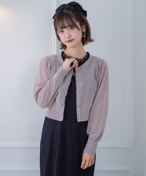 couture BY ROJITA(クチュールバイロジータ)の「ハート釦シアーニットカーデ(カーディガン/ボレロ・レディース・ピンク/ブラック/ホワイト・FREE)」の14枚目の写真