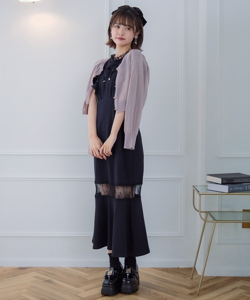 カーディガン ハート釦シアーニットカーデ レディース ハート釦シアーニットカーデ（カーディガン/ボレロ）｜couture