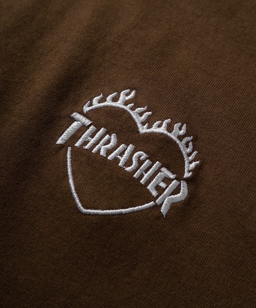 THRASHER(スラッシャー)の「【70】【THRASHER/スラッシャー】 ファイヤー ハートロゴ バックプリント ロングスリーブTシャツ(Tシャツ/カットソー・レディース・ホワイト/ブラック/アッシュグレー/ブラウン・L/M)」の10枚目の写真