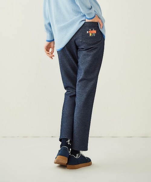Picone CLUB(ピッコーネクラブ)の「バック刺繍裏起毛ジャージーパンツ(その他パンツ・レディース・ホワイト/ベージュ/ネイビー/ブラック・M/L/LL)」の4枚目の写真