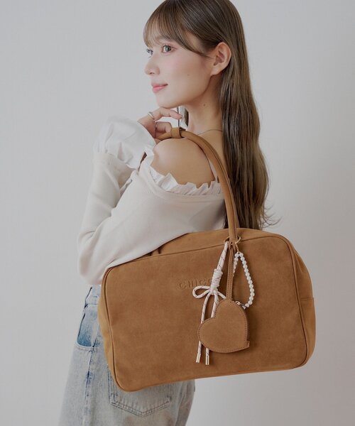 期間限定価格 chiiiibag 美品 ボストン レッド Chico ボストンバッグ 「REVIVAL/WEB限定」チャーム付ミニ
