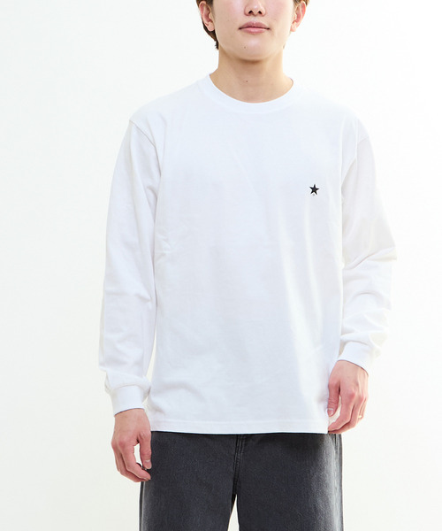 CONVERSE TOKYO（コンバーストウキョウ）の「【S～XLサイズ】STAR★ ONE POINT LONG SLEEVE TEE（Tシャツ/カットソー・レディース・ブラック/ホワイト/ピンク/スミクロ・SMALL/MEDIUM/LARGE/X-LARGE）」の6枚目の写真