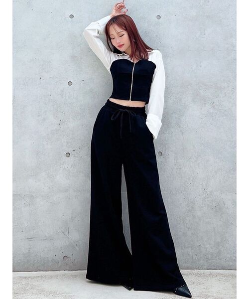 RESEXXY（リゼクシー）の「ワイドレッグスウェットパンツ【セットアップ着用可能】（その他パンツ・レディース・チャコールグレー/ブラック/アイボリー・FREE）」の11枚目の写真