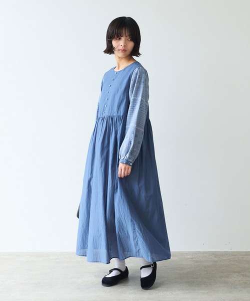 bulle de savon（ビュルデサボン）の「noble flower ジャガード ワンピース（ワンピース・レディース・ブルーグレー/アイボリー・FREE）」の11枚目の写真