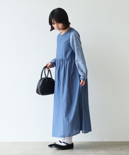 bulle de savon（ビュルデサボン）の「noble flower ジャガード ワンピース（ワンピース・レディース・ブルーグレー/アイボリー・FREE）」の9枚目の写真