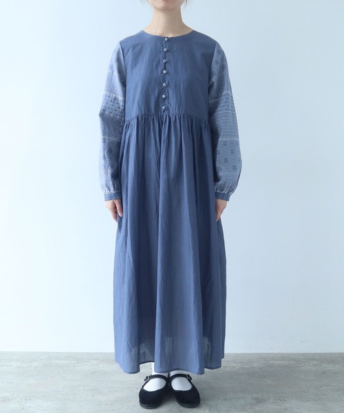 bulle de savon（ビュルデサボン）の「noble flower ジャガード ワンピース（ワンピース・レディース・ブルーグレー/アイボリー・FREE）」の15枚目の写真