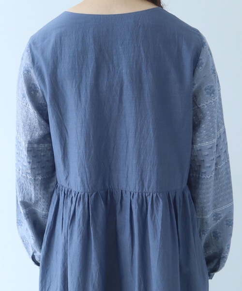 bulle de savon（ビュルデサボン）の「noble flower ジャガード ワンピース（ワンピース・レディース・ブルーグレー/アイボリー・FREE）」の18枚目の写真