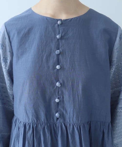 bulle de savon（ビュルデサボン）の「noble flower ジャガード ワンピース（ワンピース・レディース・ブルーグレー/アイボリー・FREE）」の19枚目の写真