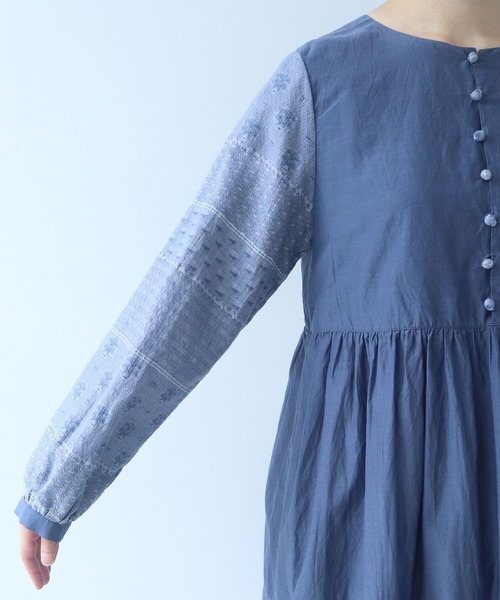 bulle de savon（ビュルデサボン）の「noble flower ジャガード ワンピース（ワンピース・レディース・ブルーグレー/アイボリー・FREE）」の20枚目の写真