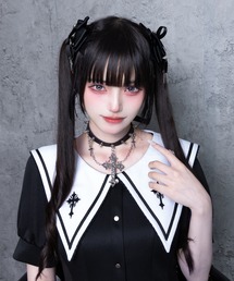 Amilige（アミリージュ）の「【Asheri-アシェリ-】チェーンクロスチョーカー（チョーカー・レディース）」