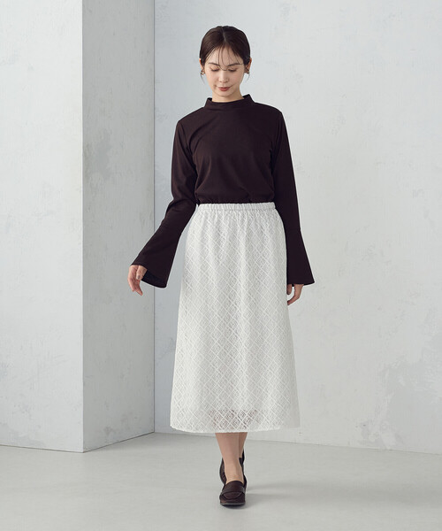 COMME CA ISM(コムサイズム)の「2WAY Iラインレーススカート(スカート・レディース・チャコール/アイボリー・LARGE/MEDIUM)」の13枚目の写真