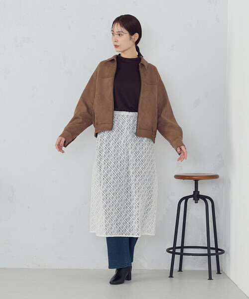 COMME CA ISM(コムサイズム)の「2WAY Iラインレーススカート(スカート・レディース・チャコール/アイボリー・LARGE/MEDIUM)」の20枚目の写真