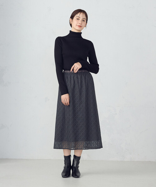COMME CA ISM(コムサイズム)の「2WAY Iラインレーススカート(スカート・レディース・チャコール/アイボリー・LARGE/MEDIUM)」の14枚目の写真