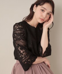 couture brooch | 【一枚で着映える・高見え】刺繍レースフレアー袖ブラウス(シャツ/ブラウス)
