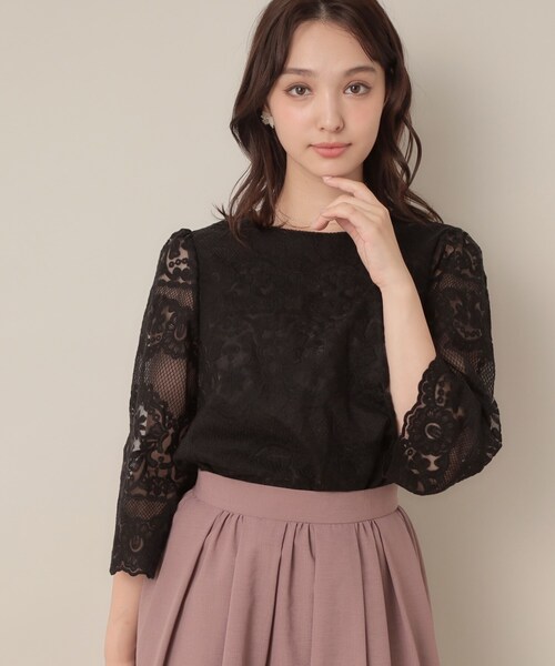couture brooch（クチュールブローチ）の「【一枚で着映える・高見え】刺繍レースフレアー袖ブラウス（シャツ/ブラウス・レディース・アイボリー/ブラック・36/38/42）」の19枚目の写真
