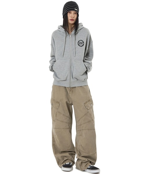 OY(オーワイ)の「『OY/オーワイ』CROSS FACES HOODIE ZIP UP/クロスフェイスジップアップパーカー(パーカー・レディース・グレー/ブラック・L/M)」の13枚目の写真