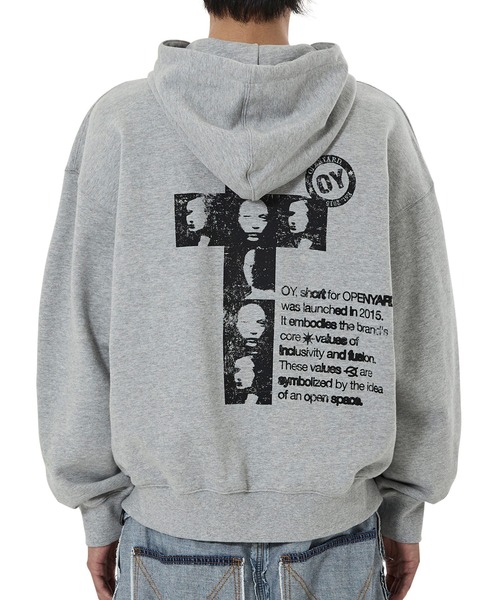 OY(オーワイ)の「『OY/オーワイ』CROSS FACES HOODIE ZIP UP/クロスフェイスジップアップパーカー(パーカー・レディース・グレー/ブラック・L/M)」の10枚目の写真