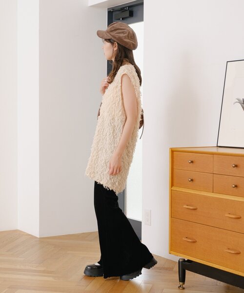 Kastane（カスタネ）の「【お気に入り3.5万人突破/低身長サイズ/2サイズ展開】ベロアチュールパンツ（その他パンツ・レディース・ブラック/ブラウン・0/1）」の7枚目の写真