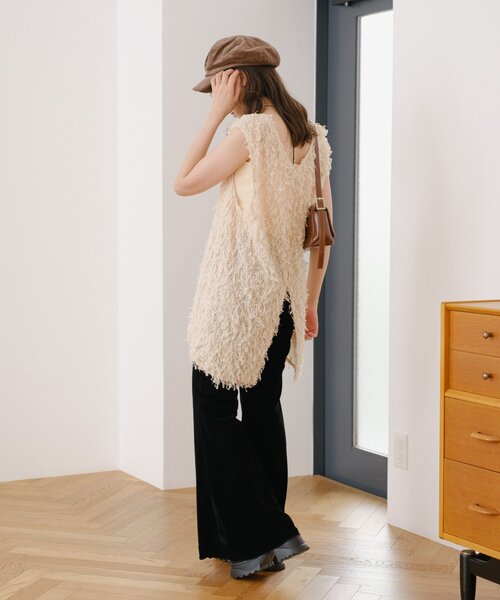 Kastane（カスタネ）の「【お気に入り3.5万人突破/低身長サイズ/2サイズ展開】ベロアチュールパンツ（その他パンツ・レディース・ブラック/ブラウン・0/1）」の8枚目の写真