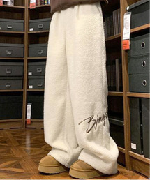 neos | 【neos】フリースパンツ メンズ レディース あったか スウェットパンツ ボア ロゴ刺繍(スウェットパンツ)