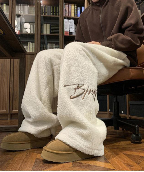 neos（ネオス）の「【neos】フリースパンツ メンズ レディース あったか スウェットパンツ ボア ロゴ刺繍（スウェットパンツ・レディース・チャコールグレー/ブラック/アイボリー・X-LARGE/LARGE/MEDIUM）」の9枚目の写真