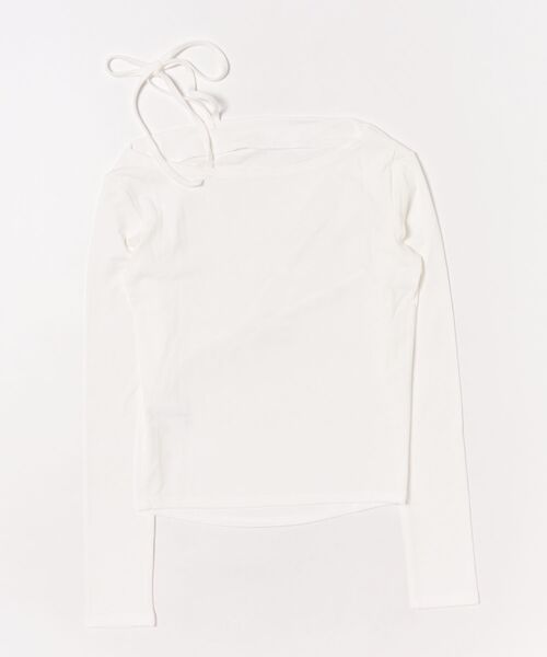 nouvellemoi(ヌーベルモイ)の「肩リボンワンショルドレープカットソー(Tシャツ/カットソー・レディース・ブラック/グレイッシュベージュ/ホワイト/チャコールグレー・L/M/S)」の20枚目の写真