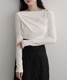 nouvellemoi | 肩リボンワンショルドレープカットソー(Tシャツ/カットソー)
