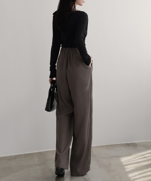 nouvellemoi(ヌーベルモイ)の「肩リボンワンショルドレープカットソー(Tシャツ/カットソー・レディース・ブラック/グレイッシュベージュ/ホワイト/チャコールグレー・L/M/S)」の8枚目の写真