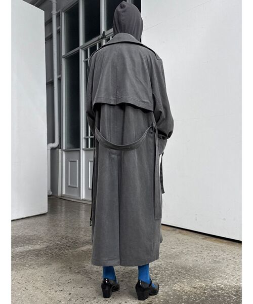 OPEN Yy(オープンワイワイ)の「【Geek Office / ギークオフィス】OPEN YY Woven MOTORCYCLE MAXI TRENCH COA(トレンチコート・レディース・ブラウン/チャコールグレー・SMALL)」の16枚目の写真