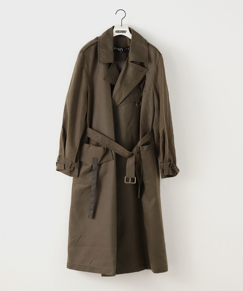 OPEN Yy(オープンワイワイ)の「【Geek Office / ギークオフィス】OPEN YY Woven MOTORCYCLE MAXI TRENCH COA(トレンチコート・レディース・ブラウン/チャコールグレー・SMALL)」の19枚目の写真