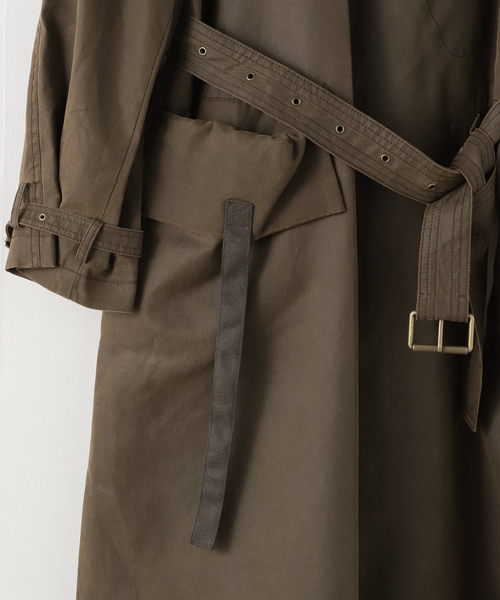 OPEN Yy(オープンワイワイ)の「【Geek Office / ギークオフィス】OPEN YY Woven MOTORCYCLE MAXI TRENCH COA(トレンチコート・レディース・ブラウン/チャコールグレー・SMALL)」の3枚目の写真
