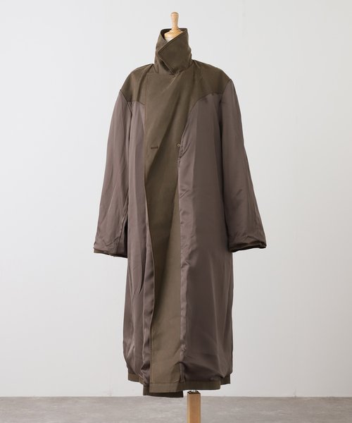 OPEN Yy(オープンワイワイ)の「【Geek Office / ギークオフィス】OPEN YY Woven MOTORCYCLE MAXI TRENCH COA(トレンチコート・レディース・ブラウン/チャコールグレー・SMALL)」の5枚目の写真